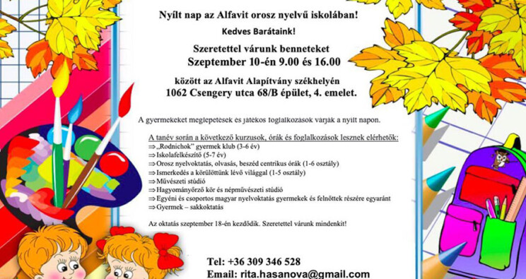 Nyílt nap az Alfavit orosz nyelvű iskolában!
